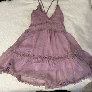 Lavender ruffled mini dress